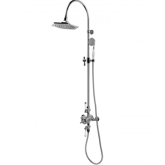 RAK Ceramics Washington Exposed Thermostatic Shower Column with Fixed Head and Shower Kit - Chrome - RAKWTN6001