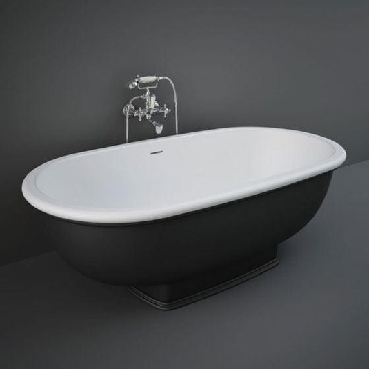 RAK Ceramics Washington Freestanding Bath 1560 x 810mm - Matt Black - WTBT15681504 - Envy Bathrooms Ltd