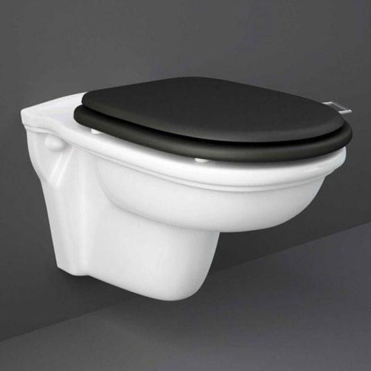 RAK Ceramics Washington Wood Toilet Seat & Cover - Soft Close - Matt Black - RAKWTNSEAT504 - Envy Bathrooms Ltd