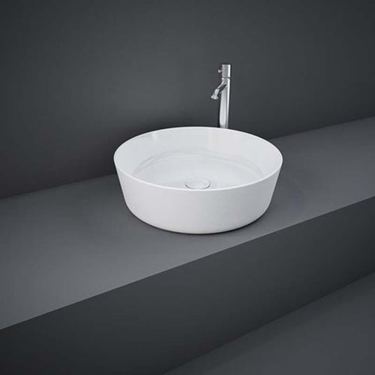 RAK-Feeling 42cm Round Slim Countertop Wash Basin - Alpine White - FEECT4200AWHA - Envy Bathrooms Ltd