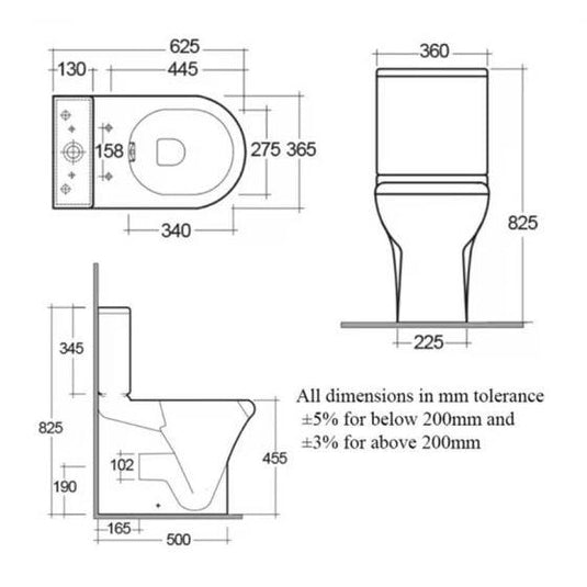 RAK Ceramics Compact Deluxe Rimless Wall Hung WC Pan - CO10AWHA