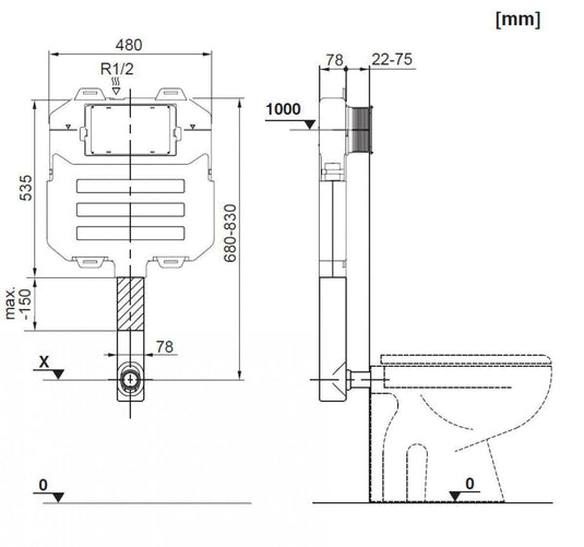 Roca Back to Wall Cistern A890080200 - Envy Bathrooms Ltd