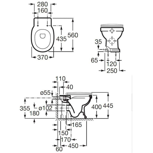 Roca Carmen Back to Wall Pan - Envy Bathrooms Ltd