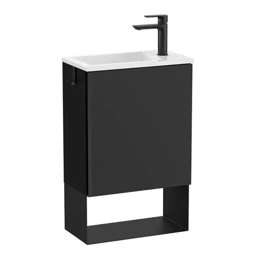 Roca Mini-Pro 450mm 1 Door Vanity Unit & Basin Matt Black | A852008523