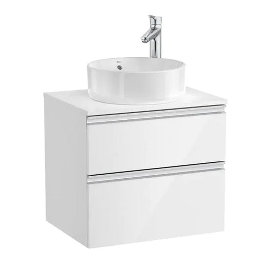 Roca The Gap 600mm 2 Drawer Vanity Unit & Countertop Gloss White | A851500806