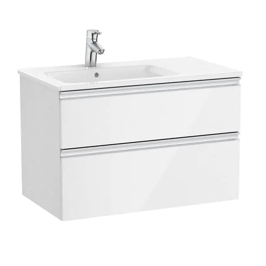 Roca The Gap 800mm 2 Drawer Left Handed Vanity Unit Gloss White | A857400806