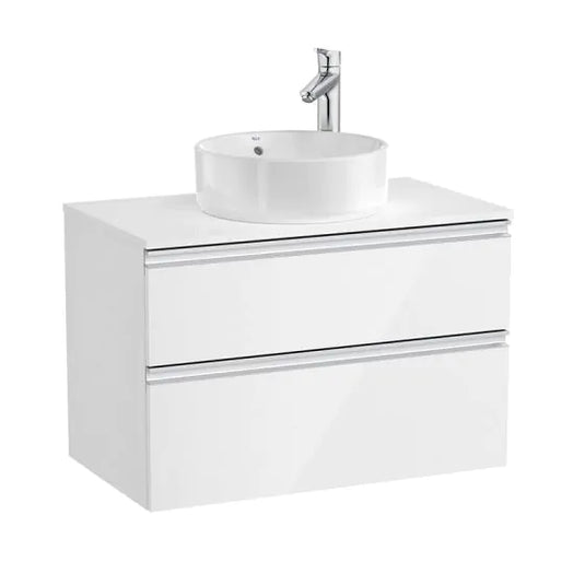 Roca The Gap 800mm 2 Drawer Vanity Unit & Countertop Gloss White | A851501806