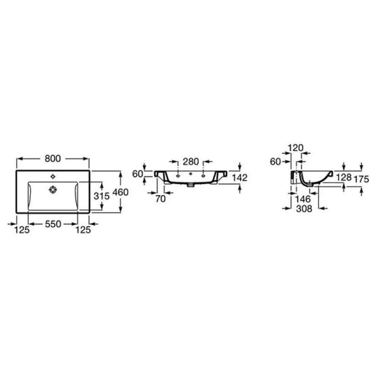 Roca The Gap 800mm Vanity Basin 1 Tap Hole | A3270M0004