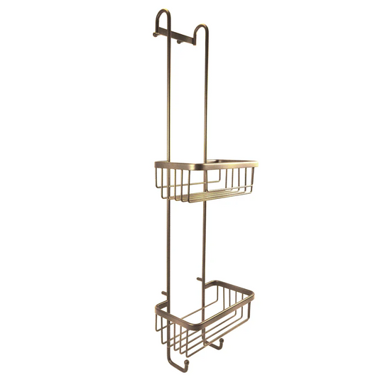 Roman Double Hanging Basket with Hooks - Brushed Brass - RSB01BR - Envy Bathrooms Ltd