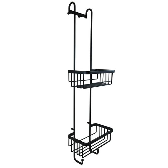 Roman Double Hanging Basket with Hooks - Matt Black - RSB01B - Envy Bathrooms Ltd
