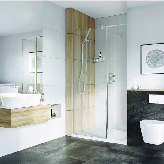 Roman Haven Select 400 Pivot Deflector (10mm) - Brushed Nickel - H10SPM4CN - Envy Bathrooms Ltd