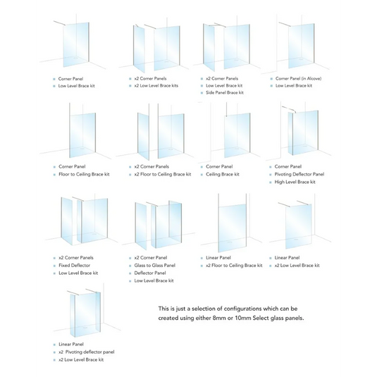 Roman Haven Select 900mm Wetroom Panel (8mm) - Chrome - H8SP9CS - Envy Bathrooms Ltd