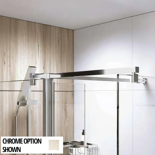 Roman Haven Select Square Side Panel Brace Kit - Brushed Nickel - HBBKT90SQN - Envy Bathrooms Ltd