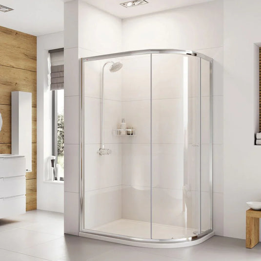 Roman Haven6 900 x 1200mm Single Door Offset Quadrant - Polished Chrome - H3SQ129CS - Envy Bathrooms Ltd