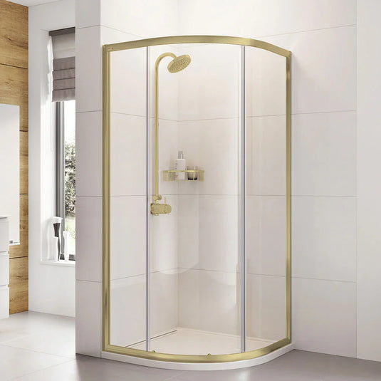 Roman Haven6 900 x 900mm Single Door Quadrant - Brushed Brass - H3SQ9CBR - Envy Bathrooms Ltd