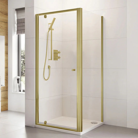 Roman Haven8 800mm Pivot Door - Brushed Brass - H4P8CBR - Envy Bathrooms Ltd