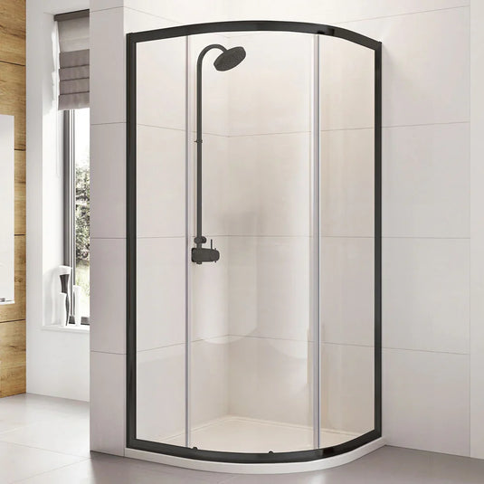 Roman Haven8 900 x 900mm Single Door Quadrant - Matt Black - H4SQ9CB - Envy Bathrooms Ltd