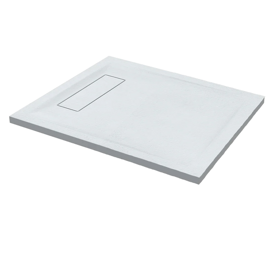 Roman Infinity 1000 x 800mm Rectangle Slate Tray - White - IGS108W - Envy Bathrooms Ltd