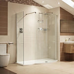 Roman Innov8 1700mm Walk In Panel With 2 Side Panels - Polished Chrome - V8CGR13S - Envy Bathrooms Ltd