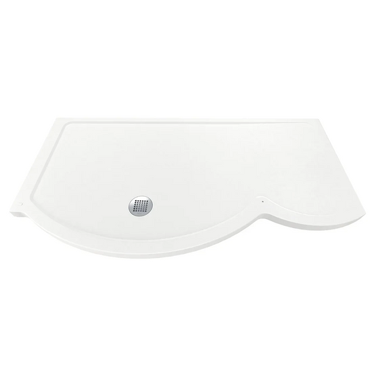 Roman Innov8 1700mm Walk In Shower Tray (LH) - White - RCG177L - Envy Bathrooms Ltd