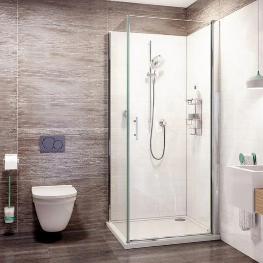 Roman Innov8 900 x 900mm Pivot Door & Side Panel For Corners - Polished Chrome - N2F913CS+N2R913S* - Envy Bathrooms Ltd