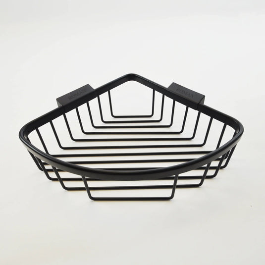 Roman Large Curved Corner Basket - Matt Black - RSB02B - Envy Bathrooms Ltd