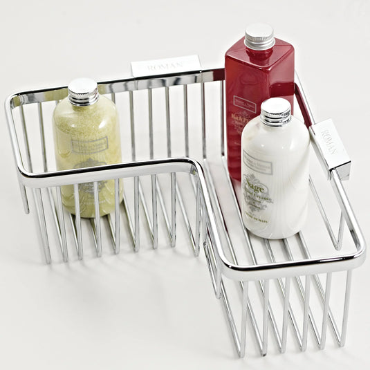 Roman Large L Shaped Corner Basket - Polished Chrome - RSB04 - Envy Bathrooms Ltd