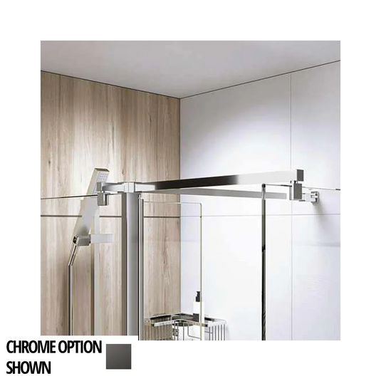 Roman Square Side Panel Brace Kit - Matt Black - LBBKT90SQB - Envy Bathrooms Ltd