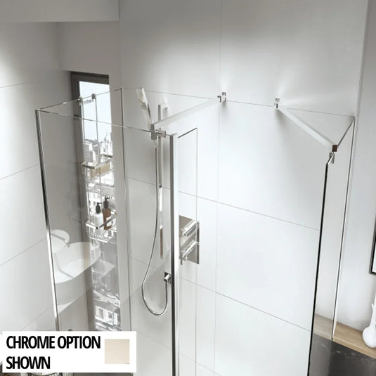 Roman Square Straight+45 Degree Brace Kit - Brushed Nickel - LBBK4590SQN - Envy Bathrooms Ltd