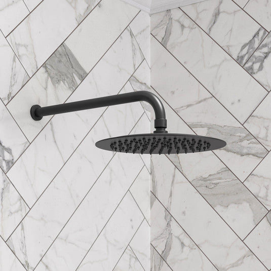 Ruby 200mm Round Showerhead - Matt Black - RUBY106792 - Envy Bathrooms Ltd