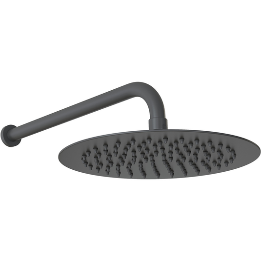 Ruby 250mm Round Showerhead - Matt Black - RUBY106793 - Envy Bathrooms Ltd
