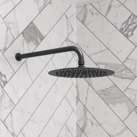 Ruby 320mm Round Shower Arm - Matt Black - RUBY106788 - Envy Bathrooms Ltd