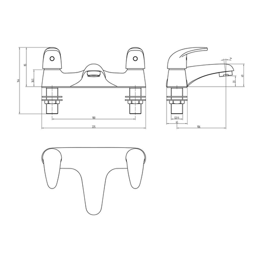 Ruby Apollo Low Pressure Bath Filler - Chrome - RUBY105703 - Envy Bathrooms Ltd