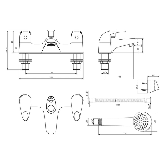 Ruby Apollo Low Pressure Bath/Shower Mixer - Chrome - RUBY105705 - Envy Bathrooms Ltd