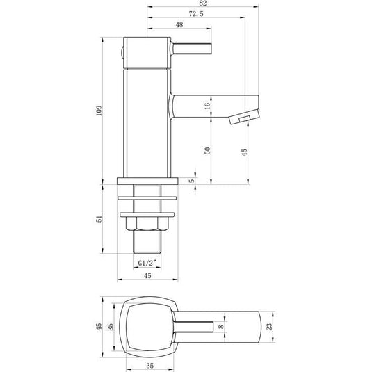 Ruby Atlas Basin Taps - Chrome - RUBY105708 - Envy Bathrooms Ltd