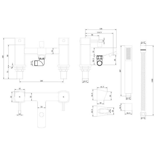 Ruby Atlas Bath/Shower Mixer - Chrome - RUBY105711 - Envy Bathrooms Ltd
