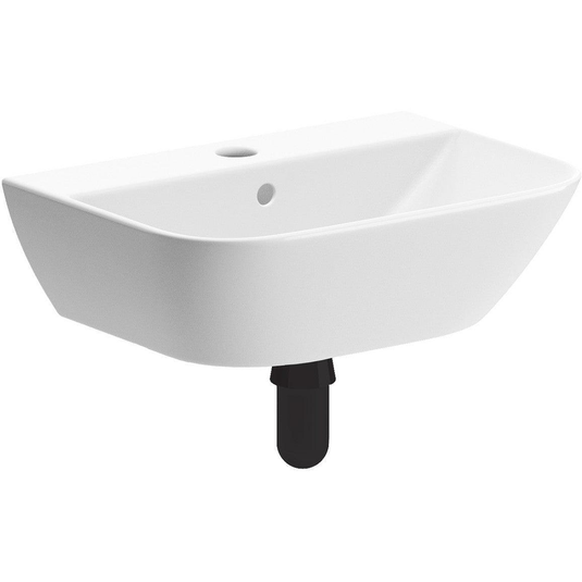 Ruby Bailey 450x320mm 1TH Cloakroom Basin & Black Bottle Trap - RUBY106862