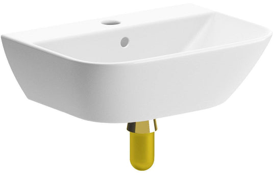 Ruby Bailey 450x320mm 1TH Cloakroom Basin & Brushed Brass Bottle Trap - RUBY106861 - Envy Bathrooms Ltd