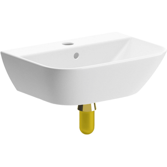 Ruby Bailey 450x320mm 1TH Cloakroom Basin & Brushed Brass Bottle Trap - RUBY106861 - Envy Bathrooms Ltd
