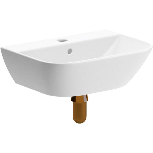 Ruby Bailey 450x320mm 1TH Cloakroom Basin & Brushed Bronze Bottle Trap - RUBY108875