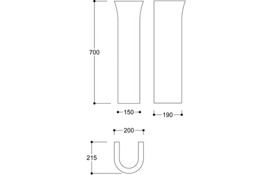 Ruby Bailey 560x450mm 1TH Basin & Full Pedestal (Boxed) - RUBY1779 - Envy Bathrooms Ltd