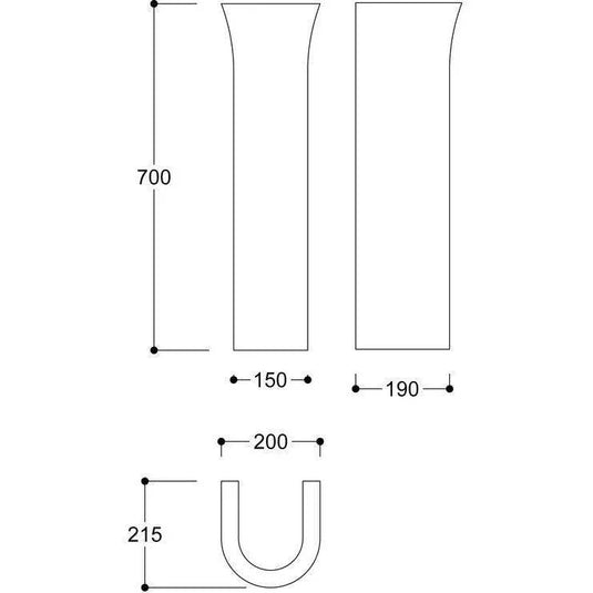 Ruby Bailey 560x450mm 1TH Basin & Full Pedestal (Boxed) - RUBY1779 - Envy Bathrooms Ltd