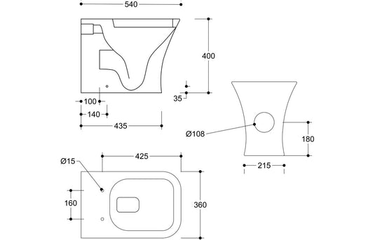 Ruby Bailey Rimless Back To Wall WC & Slim Soft Close Seat - RUBY1858 - Envy Bathrooms Ltd