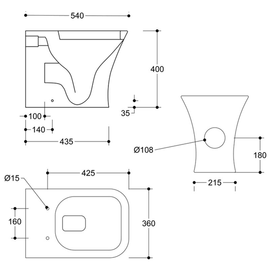 Ruby Bailey Rimless Back To Wall WC & Slim Soft Close Seat - RUBY1858 - Envy Bathrooms Ltd