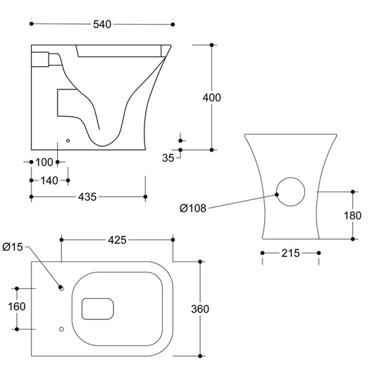 Ruby Bailey Rimless Back To Wall WC & Wrapover Soft Close Seat - RUBY101523 - Envy Bathrooms Ltd