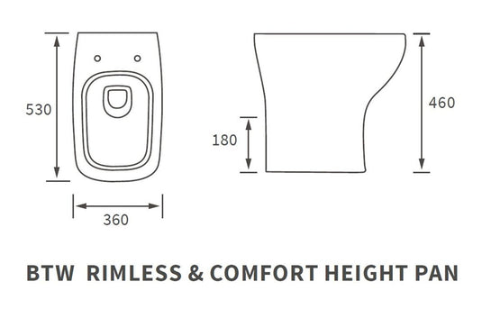 Ruby Bailey Rimless Comfort Height Back To Wall WC & Slim Soft Close Seat - RUBY108881 - Envy Bathrooms Ltd