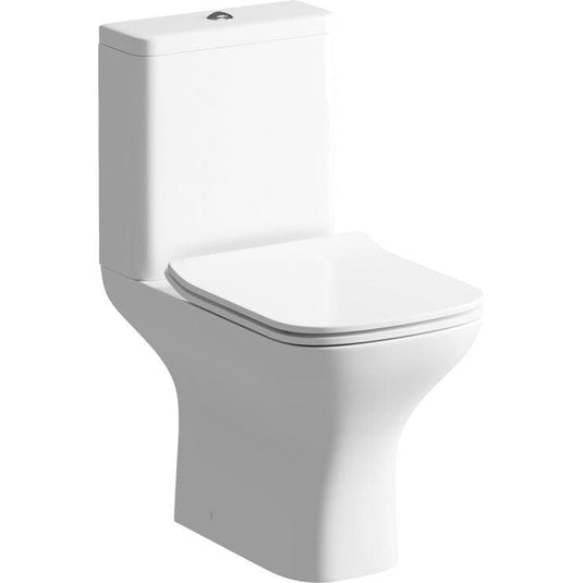 Ruby Bailey Rimless Comfort Height Close Coupled Open Back WC & Slim Soft Close Seat - RUBY108884 - Envy Bathrooms Ltd
