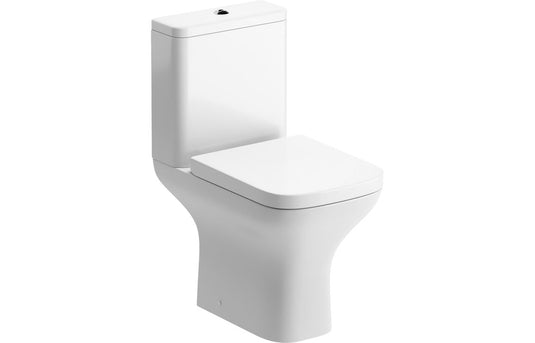 Ruby Bailey Rimless Comfort Height Close Coupled Open Back WC & Wrapover Soft Close Seat - RUBY108885 - Envy Bathrooms Ltd