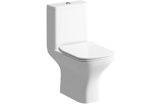 Ruby Bailey Rimless Short Projection Close Coupled Open Back WC & Slim Soft Close Seat - RUBY1857 - Envy Bathrooms Ltd