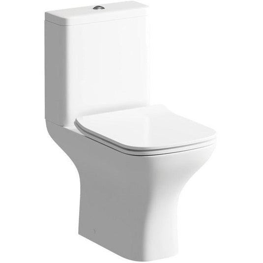 Ruby Bailey Rimless Short Projection Close Coupled Open Back WC & Slim Soft Close Seat - RUBY1857 - Envy Bathrooms Ltd